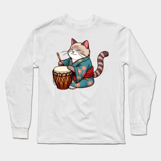 Djembe cat Long Sleeve T-Shirt